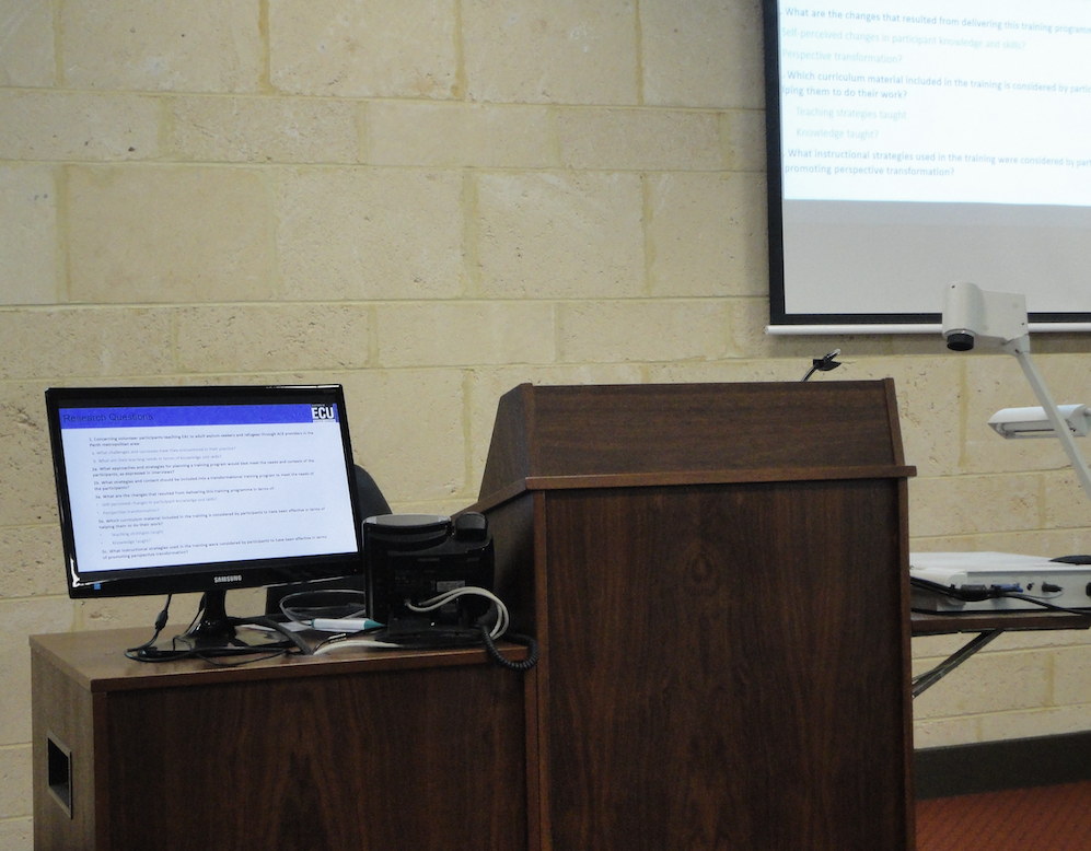 Photo: Maria Enriquez-Watt video presentation in progress