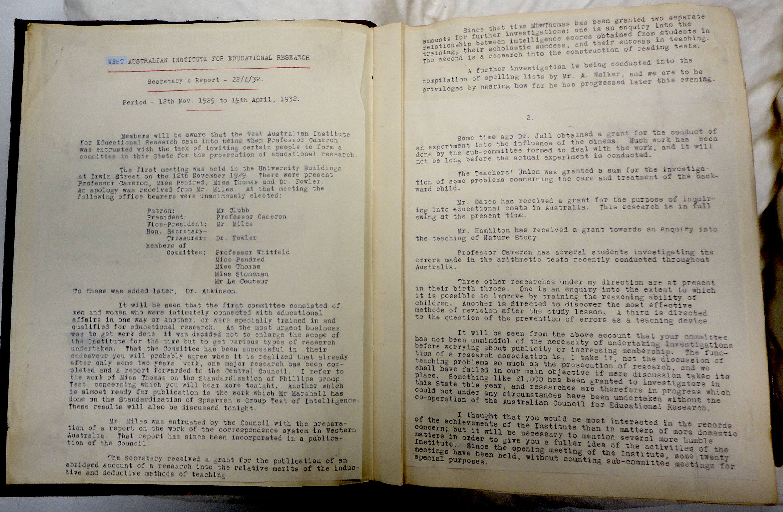 Photos of first two pages