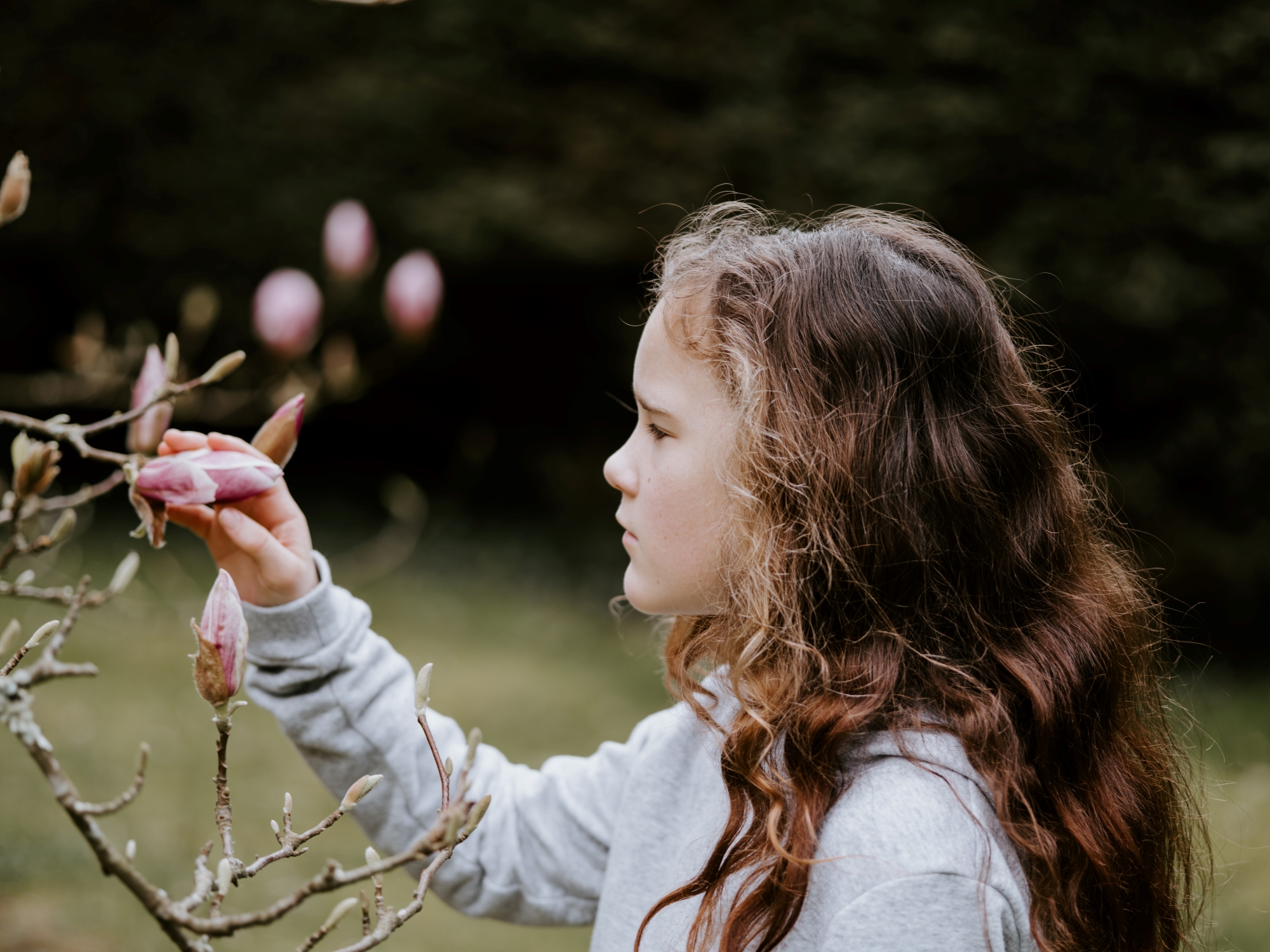 Young girl in garden